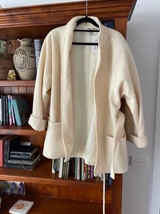 vintage cream pure wool jacket- coat -women’s Jaeger- made in UK Size 12 - Picture 1 of 14