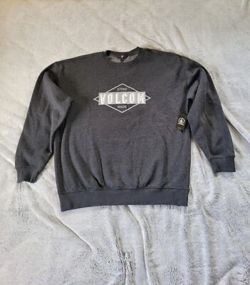 Volcom Mens Size Large Crew Neck Pullover Logo Gray Unisex Sweatshirt NWT  - Image 1 of 4