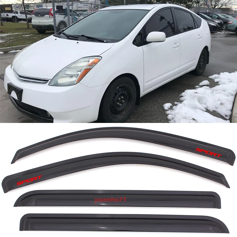 For 04-09 Toyota Prius Hatchback Window Visor Red Sport Rain Vent Guard Shade Foto 1 de 1