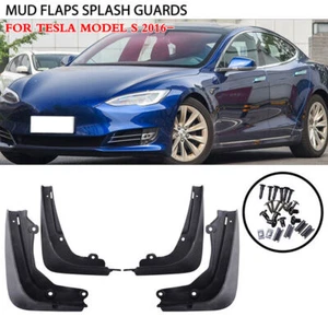 4 piezas aletas de barro protector contra salpicaduras guardabarros guardabarros para Tesla Model S 2016-2020 2018 2019 - Imagen 1 de 6