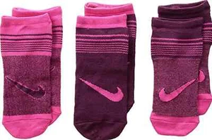 Nike L99031 Pink Perf Lightweight Footie 3 Pack Sock Toddler Girls Kids Size 5-6 - Picture 1 of 1