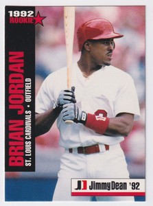 1992 JIMMY DEAN ROOKIE STARS BRIAN JORDAN RC ST. LOUIS CARDINALS #3