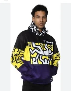 KEITH HARING X MEMBERS ONLY Hoodie Pullover Jacke Herren Gr. Large Lila - Bild 1 von 13