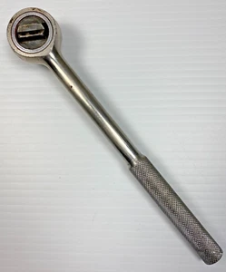 Vintage Unbranded Chrome Reversible Ratchet Wrench 3/8" Drive Knurled Handle - Picture 1 of 12