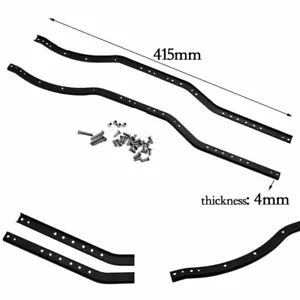 2 un. rieles de marco de chasis de acero inoxidable para 1/10 radiocontrol axial SCX10 II 90046 90047 - Imagen 1 de 6