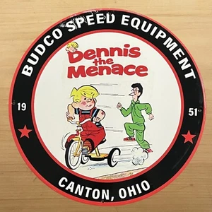 VINTAGE BUDCO SPEED EQUIPMENT PORZELLANSCHILD DENNIS BEDROHUNG RENNEN SERVICETELLER - Bild 1 von 8