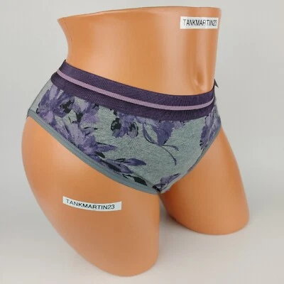 LANE BRYANT CACIQUE PLUS 18/20 ALGODÓN HIPSTER BANDA ANCHA PÚRPURA GRIS FLORAL BRAGUITA Foto 1 de 4