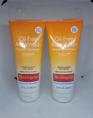 3 Neutrogena Oil-Free Acne Wash Cream Cleanser 6.7 FL Oz Microclear - Image 1 of 3