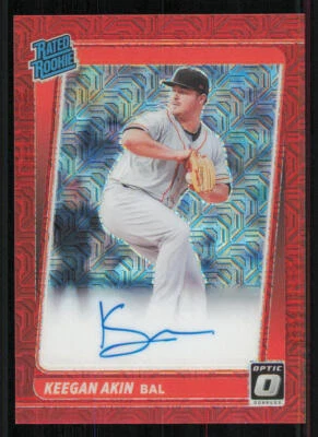 2021 Donruss Optic Rated Rookies Signatures Auto Red Mojo #54 Keegan Akin /99 - Image 1 of 2