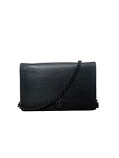 Gucci GG Marmont All Black Leather Mini Chain Wallet Handbag Clutch Bag Mirror