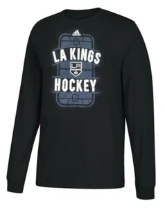 Los Angeles Kings Mens Black Line Long Sleeve T Shirt - Picture 1 of 4