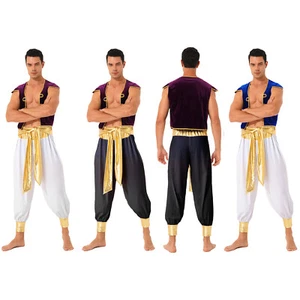 Herren Arabischer Prinz Kostüm Weste mit Pumphose Karneval Party Cosplay Outfits - Bild 1 von 36
