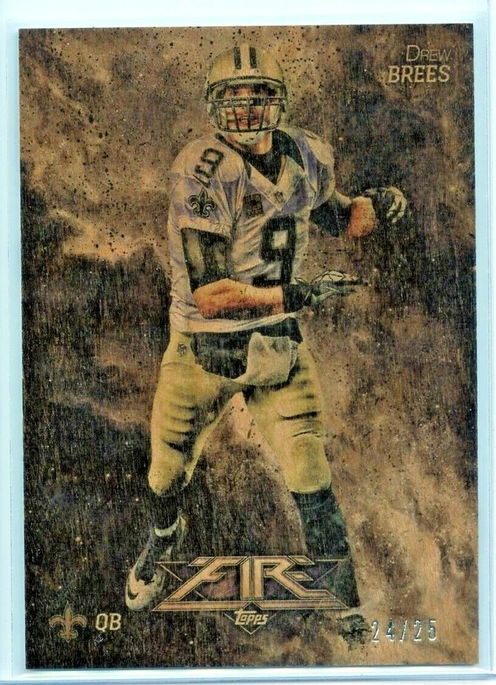 DREW BREES 2014 TOPPS FIRE FLAME WOOD /25 💎 🔥 SAINTS HOF - Image 1 of 1