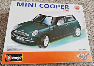 BURAGO Mini Cooper 2001 - # 18-15013 - Green 1/18 Metal Kit RARE -  New & Sealed