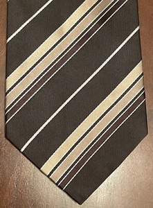 Vintage Banana Republic Black Brown 100% Silk Men’s Neck Tie Made In Turkey - Picture 1 of 9