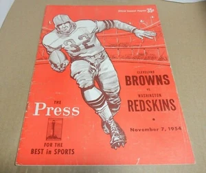 1954 CLEVELAND BROWNS vs WASHINGTON REDSKINS GAME PROGRAM FOOTBALL NFL - Picture 1 of 10