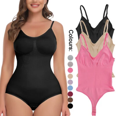 Body de 3 piezas para mujer sin mangas ajustable correa de espagueti prendas moldeadoras Prendas para el torso Foto 1 de 4