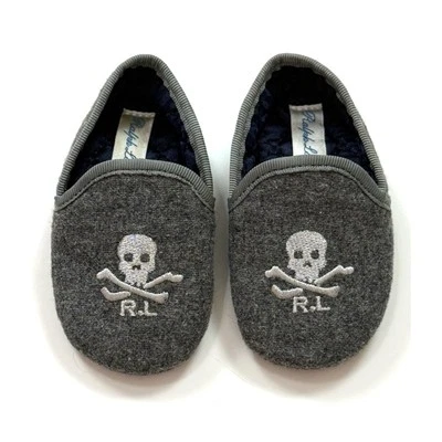 Ralph Lauren Skull & Crossbones Smoking Slippers Baby Shoes 2 - Image 1 of 4