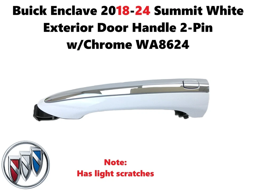 Manija de puerta exterior Buick Enclave 2018-24 Summit blanca 2 pines con cromo WA8624 Foto 1 de 4