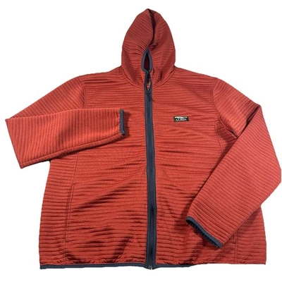 L.L. Bean Airlight Knit Hooded Jacket Men’s XL Orange Slightly Fitted Ribbed EUC - Image 1 of 4