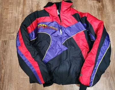 Polaris Snowmobile Jacket XXL 2XL Black Red Racing Lightning Bolt Thermoloft - Image 1 of 4