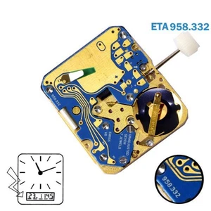 ETA 958.332 Swiss Made Movement-2 Hands- Digital\ Analog-Gold Plated. - Picture 1 of 2