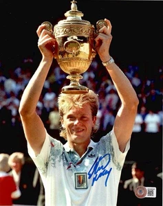 STEFAN EDBERG HANDSIGNIERTES 8x10 FARBFOTO WIMBLEDON CHAMPION BECKETT COA - Bild 1 von 1
