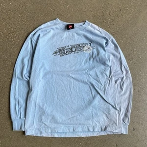 Vintage Rusty Surf Shirt Youth XL Adult S Blue Long Sleeve y2k 90s Y2K USA - Picture 1 of 5