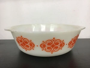 RETRO Pyrex Casserole Dish - Orange Scrolls - Bild 1 von 7