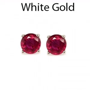 Madagaskar Rubin rund 6 mm, 2,63 Karat Ohrstecker in 14 Karat Weißgold (53350) - Bild 1 von 4