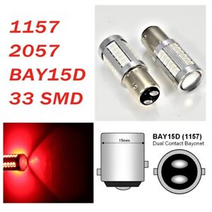 Red Front Turn Signal 1157 2357 3496 7528 BAY15D 33 SMD LED Bulb A1 Fits Acura L