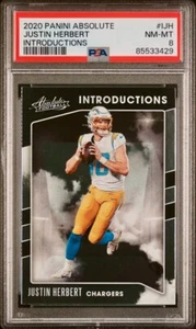 JUSTIN HERBERT 2020 PANINI INTRODUZIONI ASSOLUTE RC #IJH [BASE]-PSA 8-CARICABATTERIE - Foto 1 di 2
