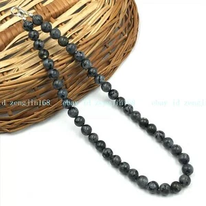 Labradorite Gemstone 8mm Round Beads Stretchable Elegant, Charm Necklace 18'' - Picture 1 of 12