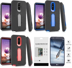 Tempered Glass+ Hybrid Case for LG Stylo 4 /Stylo 4 Plus / Q Stylus / Q Stylus A - Picture 1 of 4
