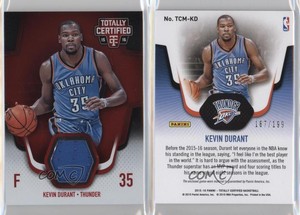2015-16 Panini Totally Certified Materials Red /199 Kevin Durant #TCM-KD