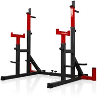 STOZM Premium Adjustable Barbell Rack - Max Weight Capacity 550Lbs (Red)