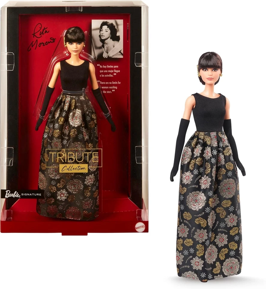 Barbie HRM43 11.5" Tribute Collection Rita Moreno Collectible Doll in Black &