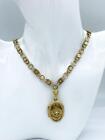 Antique Victorian Tri-Gold Filled Locket & Ornate Floral Book Chain Necklace