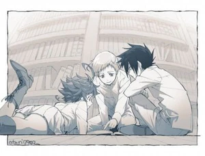 Alfombra de juego de escritorio 3724 Anime Yakusoku No Neverland Emma Norman Ray - Imagen 1 de 1