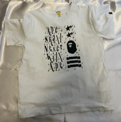 Camiseta manga corta niños A Bathing Ape Bape 120 aprox. 6T Street fashion blanco Foto 1 de 4