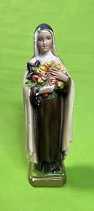 Vintage Saint Therese of Lisieux Chalkware 8.5” Statue Italy Columbia Statuary - Picture 1 of 8