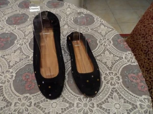 Isabel Marant Black Suede Star Embellished Ballet Flats Size 37M - Picture 1 of 10