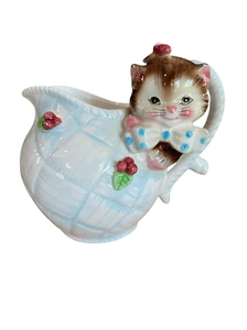 Vintage Katze Milchkännchen anthropomorph kitschig Kätzchen Katze Sammlerstück Kaffee - Bild 1 von 13