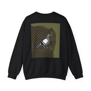 Felpa Pigeon Rules stampa schiena, maglione unisex, regalo amante degli uccellini, girocollo - Foto 1 di 38