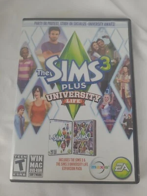 The Sims 3 Plus University Life Video Game for PC and MAC DVD-ROM VGC - Image 1 of 4