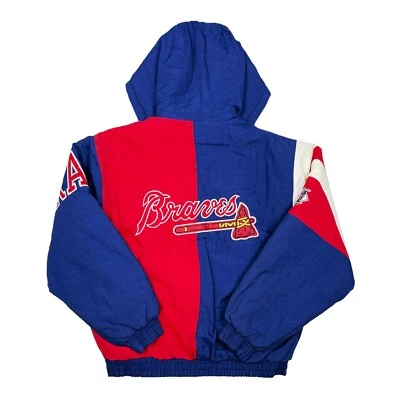VTG RARE MLB ATLANTA BRAVES STARTER FULL ZIP JACKET MENS MEDIUM  - Image 1 of 4