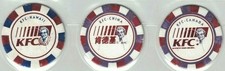 Lot of 3 Pogs KFC Kentucky Fried Chicken Colonel Sanders Promo Pogs Milk Caps