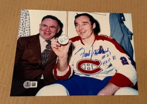 FRANK MAHOVLICH SIGNED MONTREAL CANADIENS 8X10 PHOTO W/HOF81 500 GOAL BECKETT #2 - Picture 1 of 1