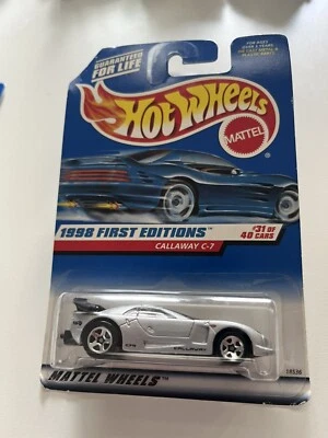 1998 Hot Wheels First Editions Callaway C-7 Silver w/ Chrome 5 spoke wheels - Image 1 of 3