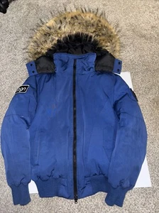 Piumino donna invernale Toboggan blu taglia grande foderato pelliccia cappuccio - Foto 1 di 8